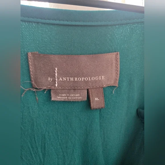 Anthropologie Teal V-Neck Tiered Maxi Dress - Picture 2 of 4